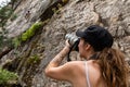 Sports photographer snaps rock climber
