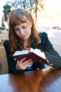 Female Outdoor Cafe Portrait Royalty Free Stock Photo