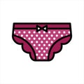 Female panties vector icon in flat style isolated on white background. Color illustration of woman underwear