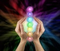 Sending the Seven Chakras Vortex Healing Energy Royalty Free Stock Photo