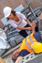 Construction worker injured at work Royalty Free Stock Photo