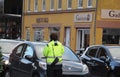 FEMALE PARKING INSPECTOR PARKING FINE Royalty Free Stock Photo