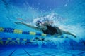 Female Participants Competing In Swimming Race Royalty Free Stock Photo