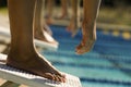 Female Participants Ready For Diving Royalty Free Stock Photo