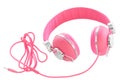 Female pastel pink colorful headphones