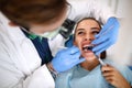 Female patient on dental check up Royalty Free Stock Photo