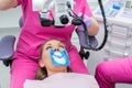 Female patient on a dentis Royalty Free Stock Photo
