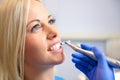 Female patient having teeth whitening procedure Royalty Free Stock Photo