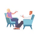 Female patient and man psychologist talking Royalty Free Stock Photo