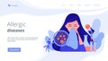 Allergic diseases concept landing page.