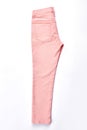 Female peach color new trousers.
