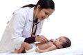 Female pediatrician examine newborn baby Royalty Free Stock Photo