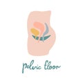 Female pelvic organs flat illustration