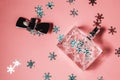 Female perfume with cristmass decoration Royalty Free Stock Photo
