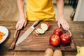 Female person cooking, healthy bio food preparing Royalty Free Stock Photo