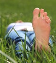 Female person relaxing outside in the sun