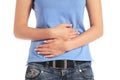 Female person suffering from stomachache