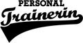 Female personal trainer retro font german