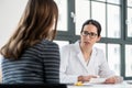 Female physician listening to her patient during consultation Royalty Free Stock Photo