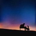 A Female Pianist, Under The Sunset