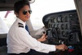 Female Pilot in the Cockpit