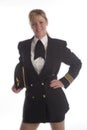 Female pilot in uniform