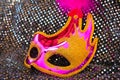 Female pink carnival mask Royalty Free Stock Photo