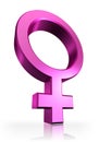 Female pink symbol on white background