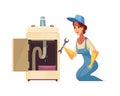 Female Plumber Sink Composition Royalty Free Stock Photo