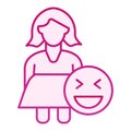 Female plus size flat icon. Fat woman and emoji pink icons in trendy flat style. Obese girl gradient style design