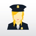 Female police officer. Vector illustration decorative design