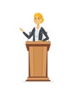 Female politician - cartoon people character isolated illustration Royalty Free Stock Photo