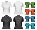 Female polo shirts. Design template.