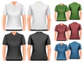 Female polo shirts. Design template.