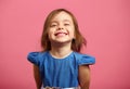 Female portrait of charming child of three years with a beautiful smile.