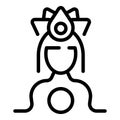 Female pose meditation icon outline vector. Lotus class