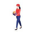 Female Postman Isometric Composition Royalty Free Stock Photo