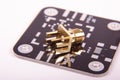 Female edge-launch SMA connector for RF signals