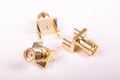 Female edge-launch SMA connector for RF signals