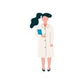 Female Professional Doctor Character, Worker of Medical Clinic or Hospital in in White Lab Coat Vector Illustration Royalty Free Stock Photo