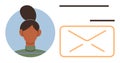 Female Avatar with Email Icon for Communication and Networking Concepts Royalty Free Stock Photo