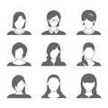 Female Profile Icons Royalty Free Stock Photo