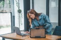 Female programmer working on coding, software development and web design.Concept technology development Royalty Free Stock Photo