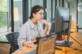 Female programmer working on coding, software development and web design.Concept technology development Royalty Free Stock Photo