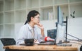 Female programmer working on coding, software development and web design.Concept technology development Royalty Free Stock Photo