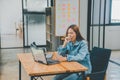 Female programmers are sleepy and exhausted after working and planning to work on programming, software coding and web design.
