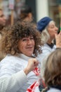 Female protester at the Million Women Rise demonstration.