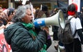 Female protester at the Million Women Rise demonstration.