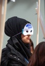 Female protester at the Million Women Rise demonstration.