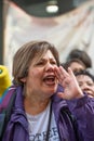 Female protester at the Million Women Rise demonstration.